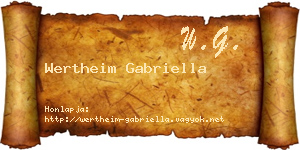 Wertheim Gabriella névjegykártya